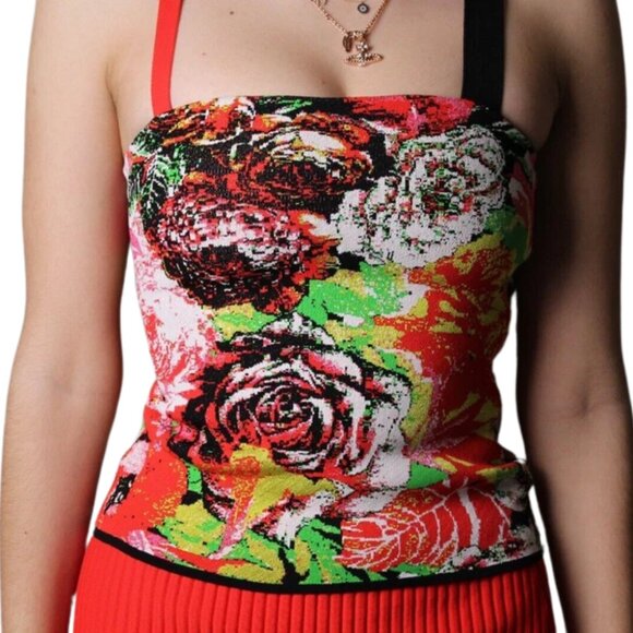 Women's Versace Viscose Knit Tank Shirt Top 38 IT